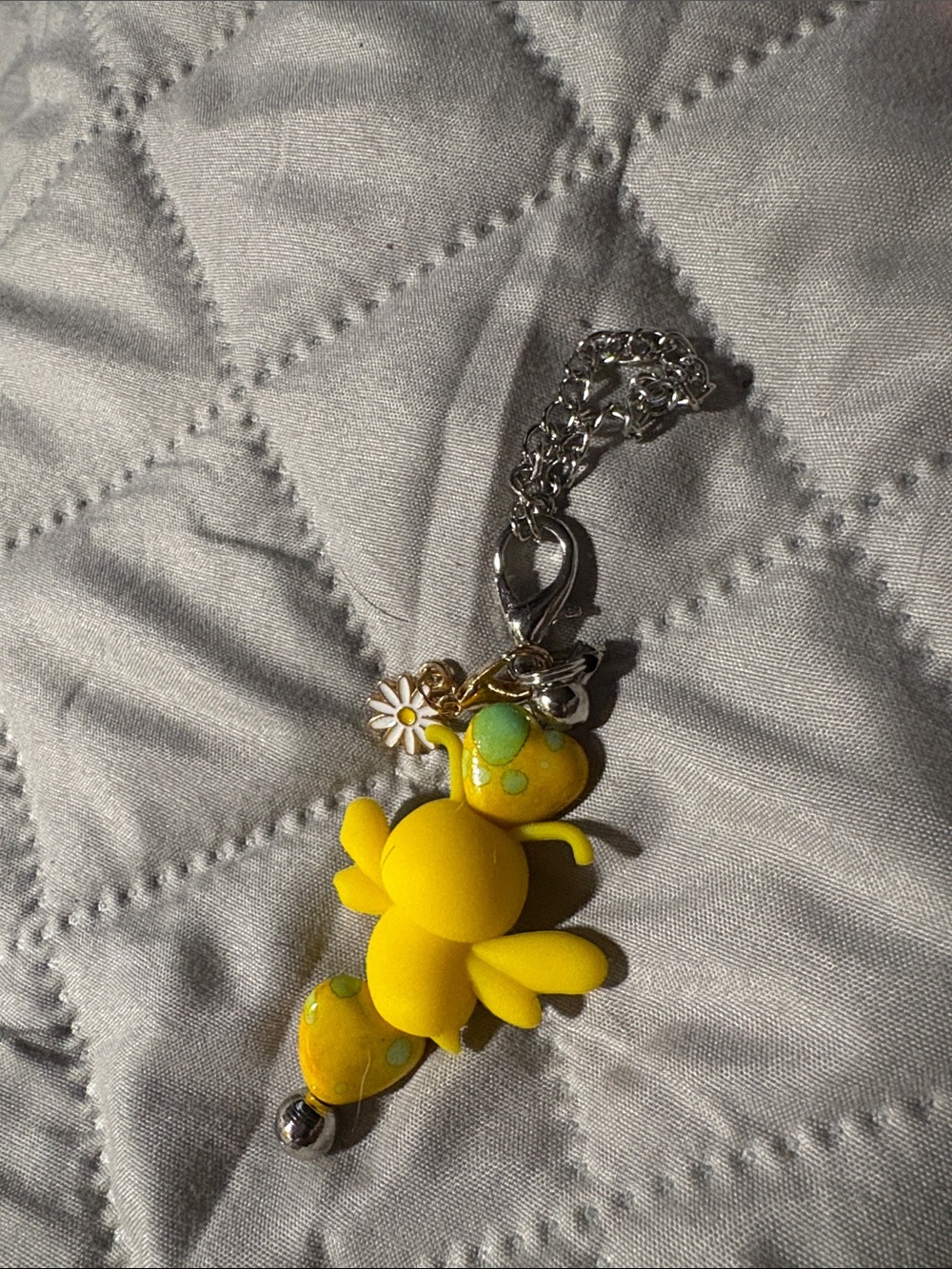 Cute Yellow Bee Keychain Charm or purse charm or cup charm. - Picture 2 of 2